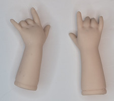 Ceramic Doll Parts 1.75" Hands Left  Right Set Replacement Repair
