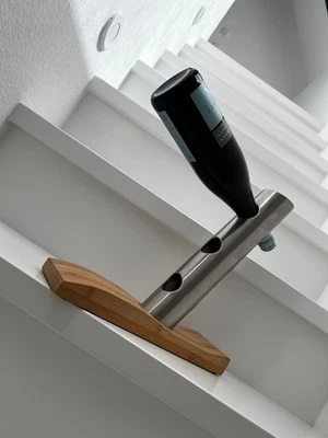 Esmeyer Design Weinregal ‚James‘ silber schwebende Flaschen Edelstahl mattiert - Bild 1 von 4