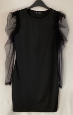 SHEIN Womens short black dress with long mesh sleeves Size Small