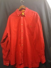 Vintage Duck Head Men's Jean Denim Long Sleeve Shirt Large Red Button Down XL