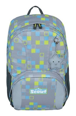 Scout Adventure Backpack Rucksack Squares grüngrau hellblau Neu
