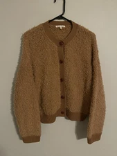 Alex Mill Blinky Cardigan Terracotta Teddy Fuzzy Sweater Merino Wool -Women's XL