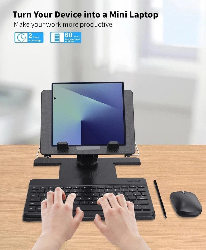 For Samsung Galaxy Z Fold 7 6 5 Keyboard and Mouse, Portable Mini 7.9 Inch Bluet - Image 2 of 4