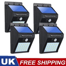 4X 20LED Solar Sensor Flood Lights Wall Outdoor Garden Path Fence Lamp Security