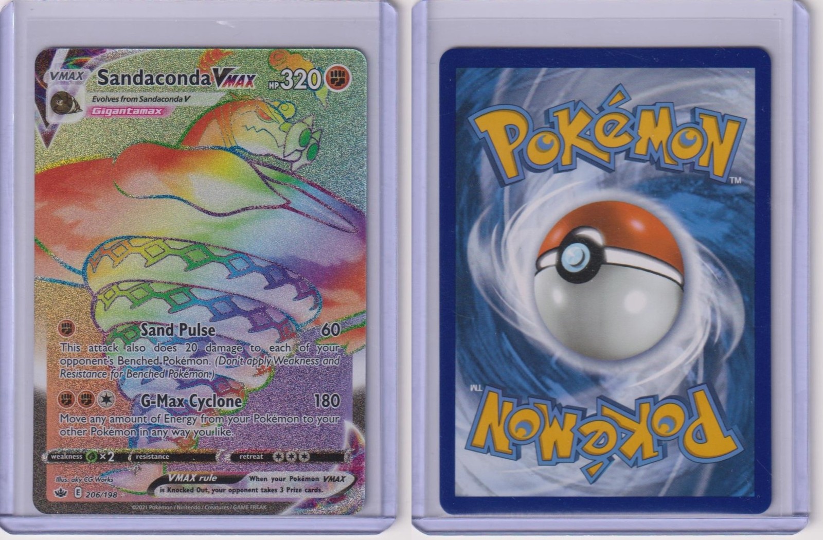 Sandaconda VMAX 206/198 Rare Rainbow Chilling Reign Pokemon NEAR MINT