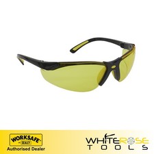 Worksafe Safety Glasses Zante Style Amber Lens Flexi Arms Goggles PPE Work