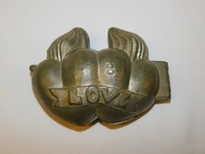 Vintage CHOCOLATE CANDY MOLD Pewter Metal Hinged LOVE HEARTS #300