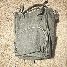 Gray Insulated Bottle Backpack, Holds 3 Bottles, Polyester, Interior Pocket