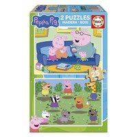 Educa - 2X25 Peppa Pig Wooden Puzzles Eco-Friendly Set Assorted Characters E