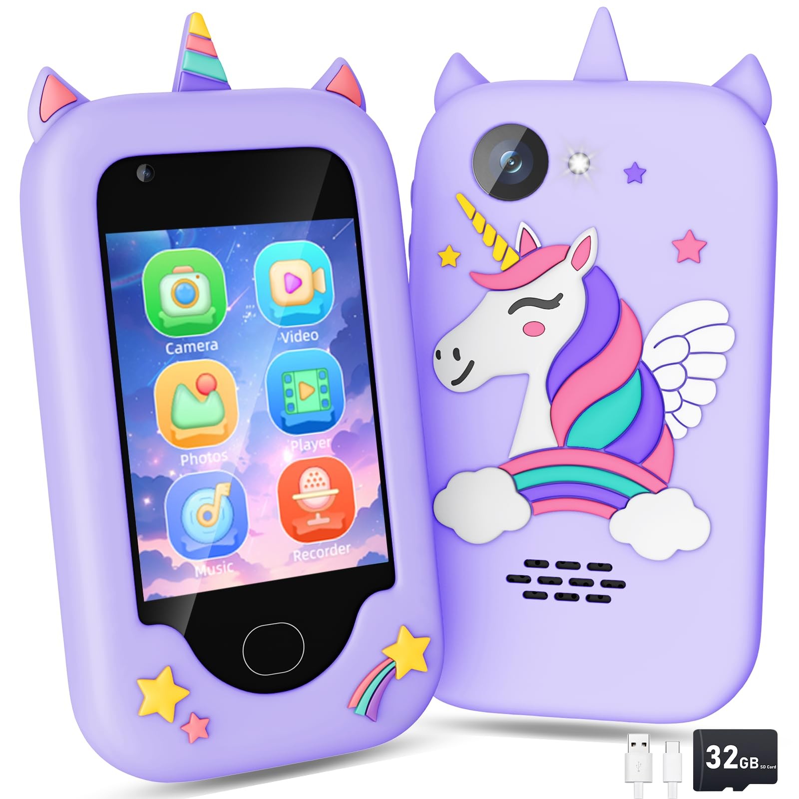 Gocina Kids Smart Phone, Touchscreen Kids Phone Toys for Girls 3-8 Years Old,...