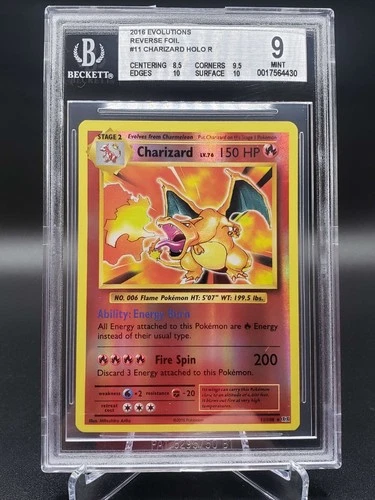 BGS 9 MINT Pokemon Charizard Reverse Holo R 11/108 2016 XY Evolutions