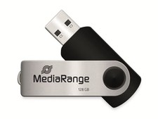 MediaRange MR913 Flexi USB Stick 128GB 15MB/s USB 2.0 black-silver 128 GB