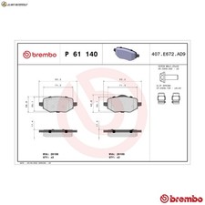 Brake pad set disc brake P 61 140 for Peugeot Jeep Citroën C4/X/III Opel