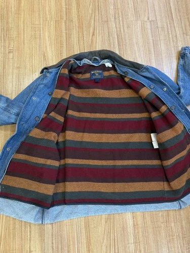 Vintage Woolrich Denim Chore Coat Blanket Lined Mens Size Large image 4