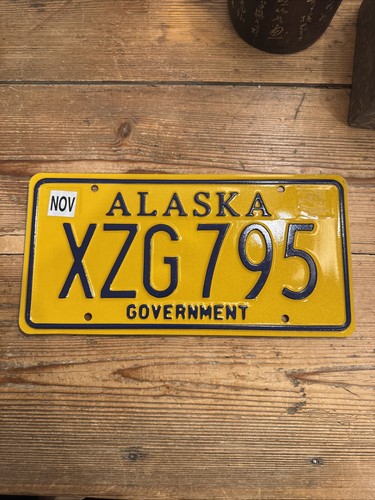 Vintage Alaska Government License Plate Tag # XZG 796