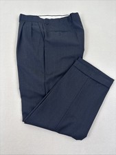 Valentino Men's Wool Dress Pants 35x31 Pleated Navy/Grey Made in Italy