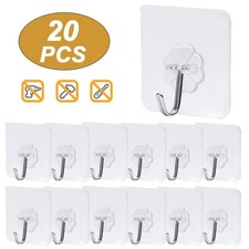 10pcs Wall Hooks Hanging Adhesive Hooks - No Drilling for Clothes Kitchen & Bath