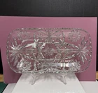 Vintage Anchor Hocking Prescut Rectangular 3 Sectioned Glass Relish Dish