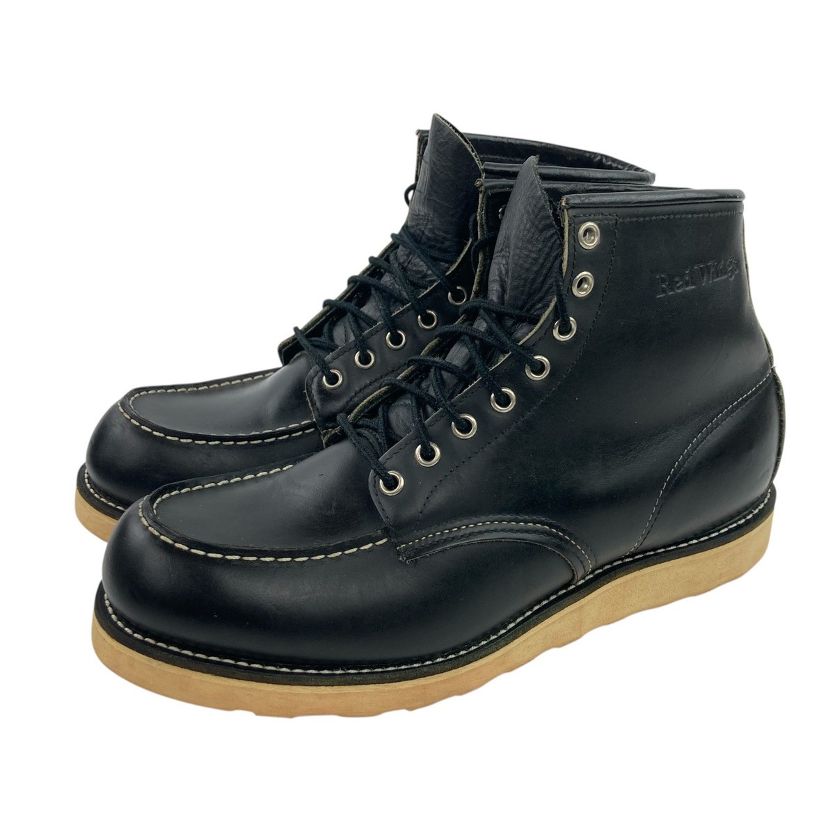 RED WING 8130 【size 8D】 Red Wing Boots 8130 6 Inch Classic Moc Leather Black Made in USA