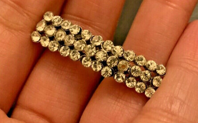 Vintage Bar brooch rhinestones Spring shimmer ArtDeco Pot Metal pin disco party