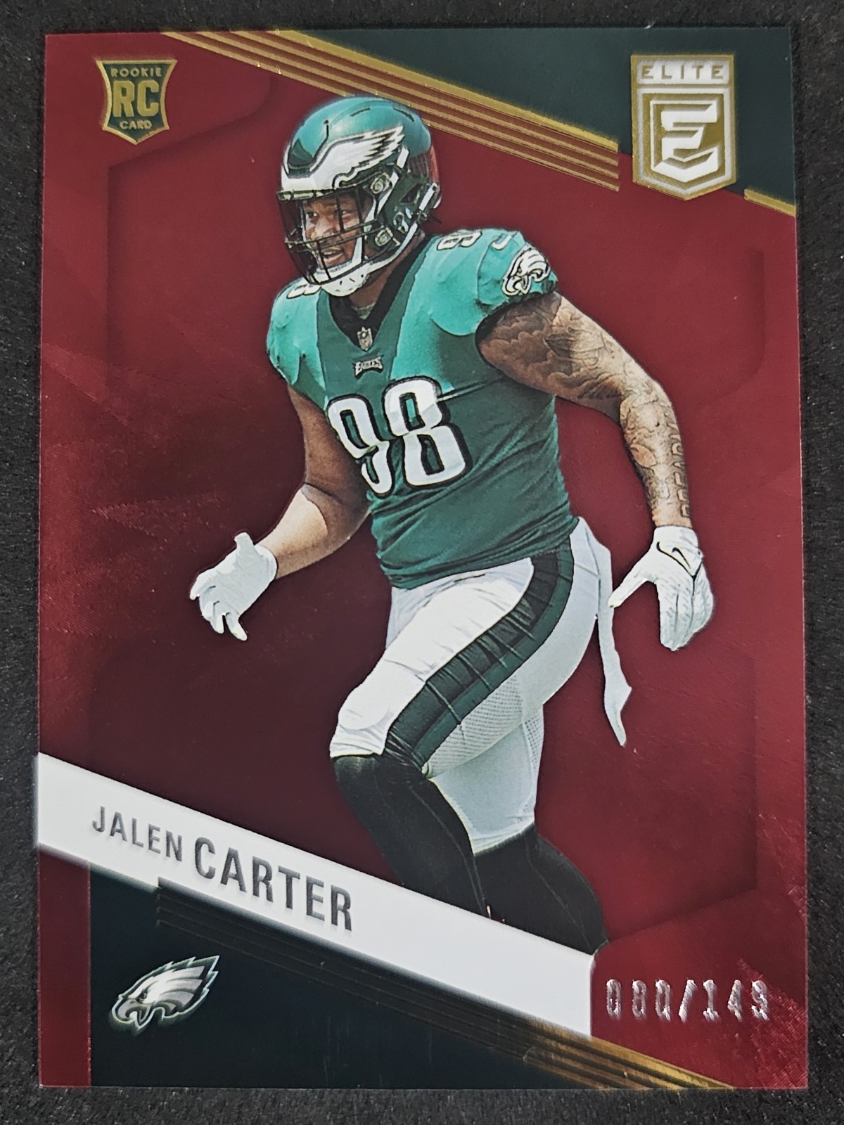 2023 Panini Donruss Elite Jalen Carter Maroon Rookie RC /149 Eagles