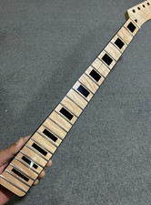 22 fret Gloss Flame Maple electric guitar neck 25.5" Maple Fretboard Block Inlay
