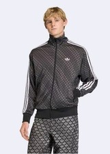 Adidas BLACK FIREBIRD LOOSE MONOGRAM LOGO TRACK TOP S Small New Nwt