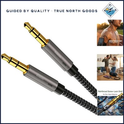 High-Fidelity 3.5mm Aux Cable with Gold-Plated Connectors for Sound Quality