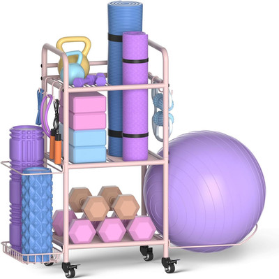 Home Gym Storage Rack for Yoga Mats, Dumbbells, Kettlebells & More