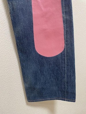 EVISU No.2 Lot.2501 W29 L35 Pink Big Seagull Wide Denim Jeans | eBay