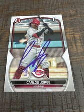 2023 Bowman 1st Carlos Jorge Autographed Signed Auto Reds Auto