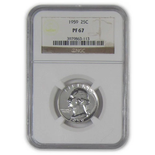 1959 Washington Quarter PF 67 NGC Silver Proof 25c Coin SKU:I23559