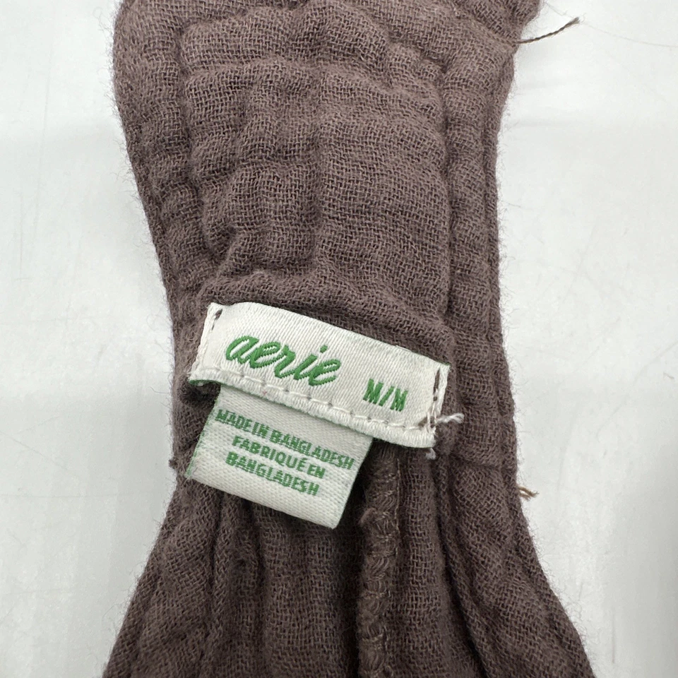 Aerie Overalls One Piece Women M Brown Pockets 100% Cotton.#36200 - Image 2 of 4