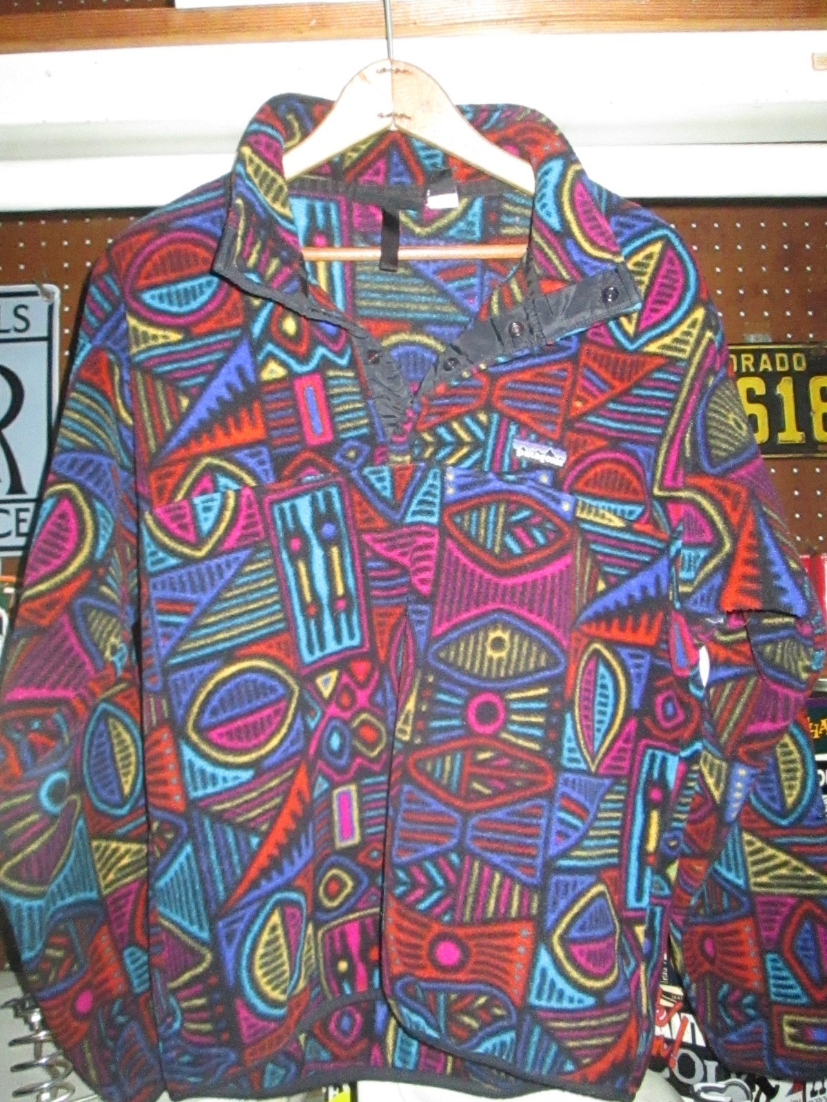 MADE IN USA Vtg 90s Patagonia Snap T Pullover jacket Aboriginal 1995 synchilla S image 2