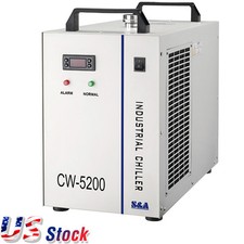 110V 0.93HP CW-5200DH Industrial Water Chiller - 8KW Spindle/100W Laser Tube
