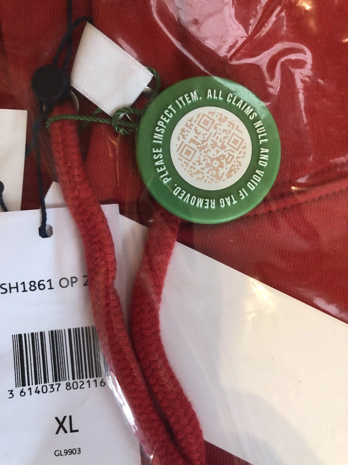 Felpa con cappuccio rossa Supreme Lacoste taglia XL