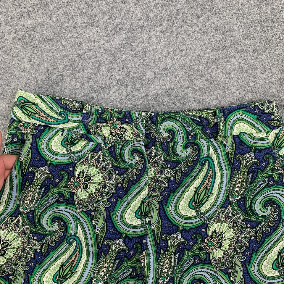 Pantalones Cortos Talbots Para Mujer 2 Bermudas Verde Cachemira Bolsillos Mezcla Algodón Cremallera Frontal Foto 3 de 4