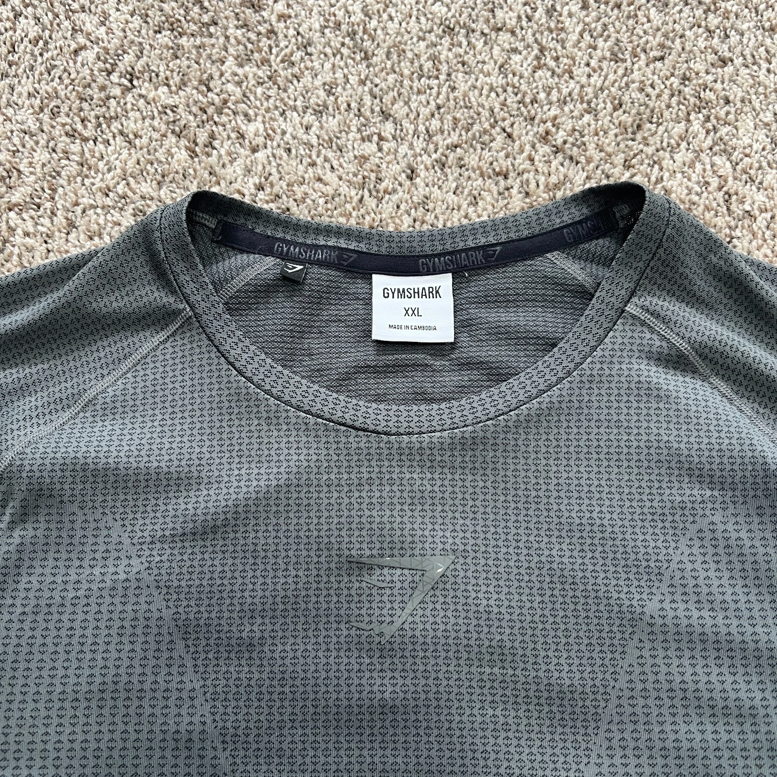 gymshark long raglan sleeve logo gym training performance shirt
