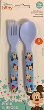 Disney Baby Mickey  Minnie Mouse Fork  Spoon Set Blue