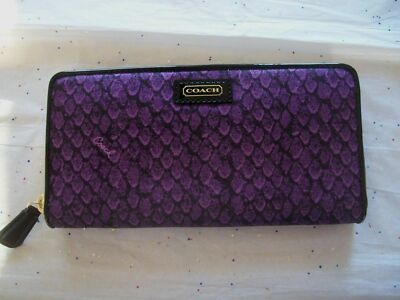 New Coach Taylor Snake print ACCORDION ZIP AROUND WALLET Wristlet