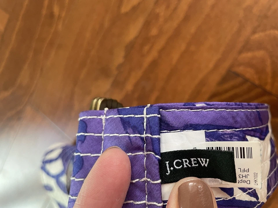 J. Cinturón de seda floral púrpura y blanco Crew nuevo sin etiquetas - talla S/M - 40" de largo Foto 4 de 4