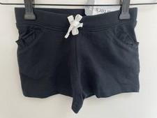 Carter's Baby Girls Solid Black Ruffle Pocket Elastic Waist Pull On Shorts 4T