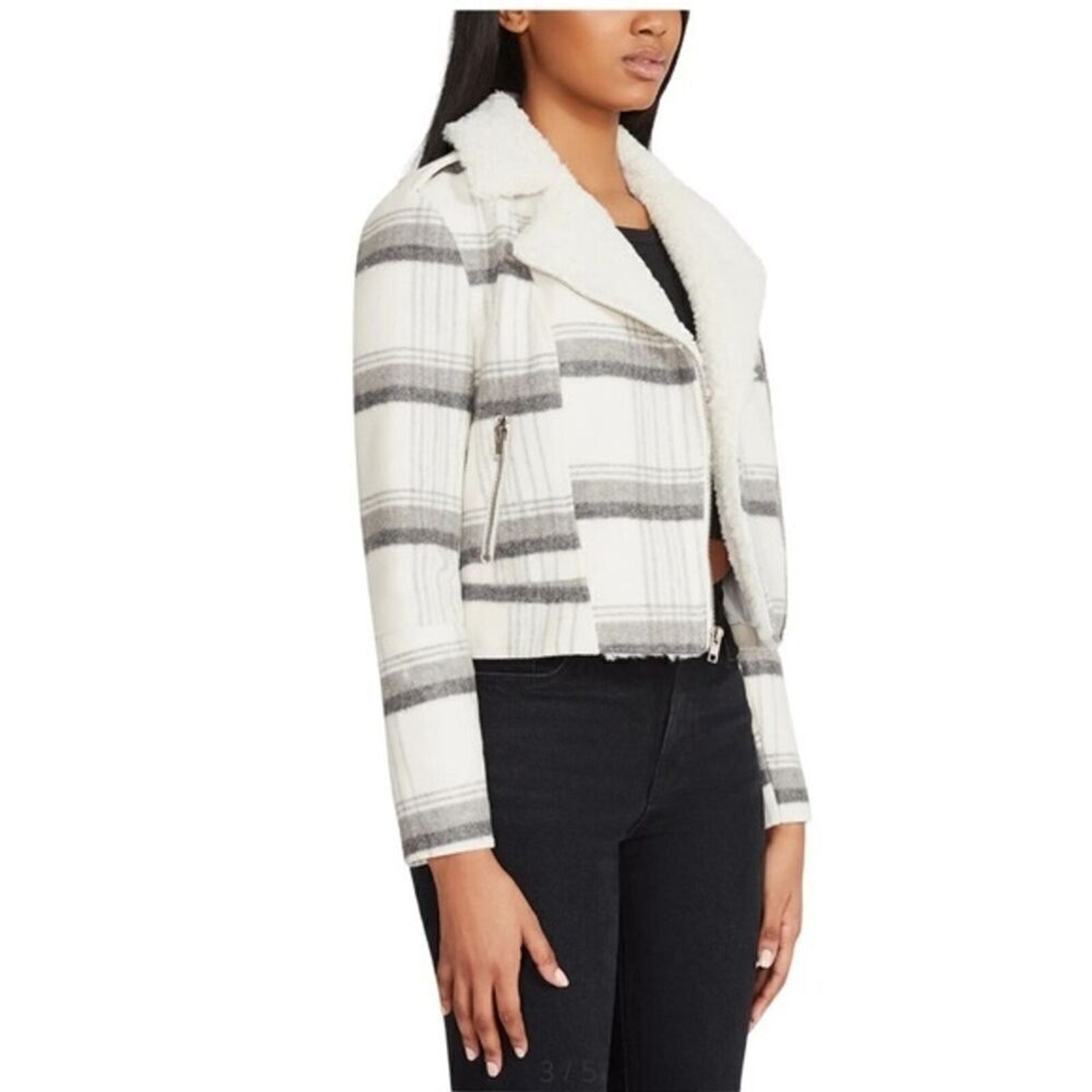 BB Dakota Check Fleece Full Zip Jacket size Small NWT