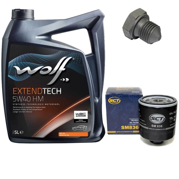 MotoröL Set 5W40 5 Liter + ÖLfilter + Schraube FüR Audi A1 A3 VW Lupo 1.0 1.4-image