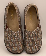 Alegria Debra Clog Shoe Leather Upper  Lining Handstitch Slip Resistant EUC 38