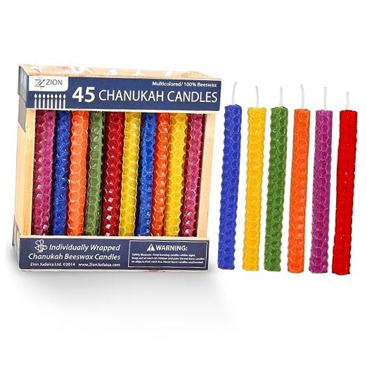 Natural Beeswax Hanukkah Candles Sweet Scented Aroma Candle Set of 45 
