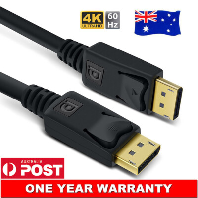Premium DisplayPort DP Male to Male Cable Cord 4K Full HD Gold Plated 3M 1.8M AU