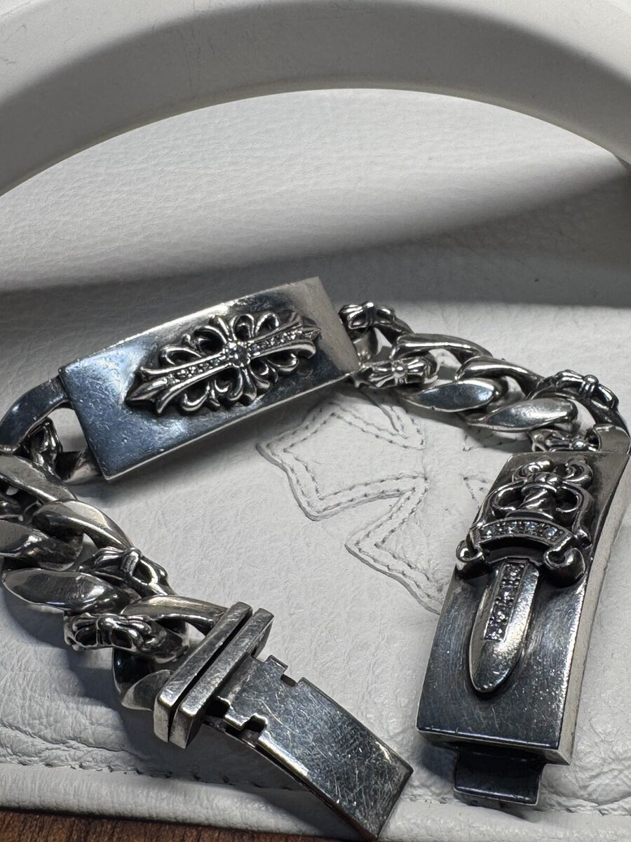 Chrome Hearts Factory Diamond Double ID Cuban Bracelet | eBay Chrome Hearts Factory Diamond Double ID Cuban Bracelet | eBay