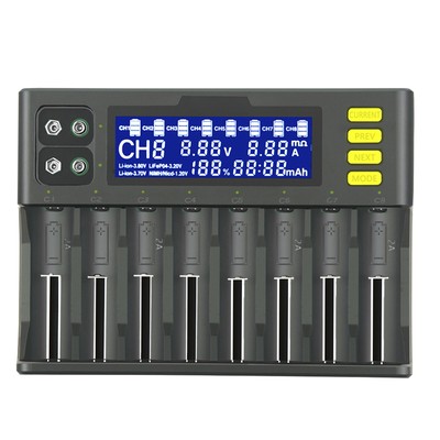 LiitoKala lii-S8 Ladegerät Li-Ion 3,7 V NiMH 1,2 V Li-FePO4 3,2 V IMR 3,8 V R1C8