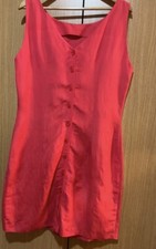 NWT Metropolitan NY. Sz 14 Linen Blend shift sleeveless coral dress